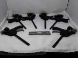 6 BLACK RATCHETING BAR CLAMPS W/ A LEVEL