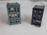 SET OF 2 BLUE BUILDINGS - 3 STOREY BUILDINGS