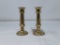 PAIR OF FRUITS BRASS CANDLE HOLDERS