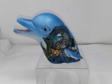 RESIN DOLPHINE W/ SNOW GLOBE INSIDE