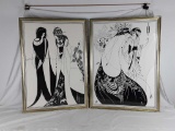 2 Large Framed Black & White Prints of Asian Women