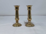 PAIR OF FRUITS BRASS CANDLE HOLDERS