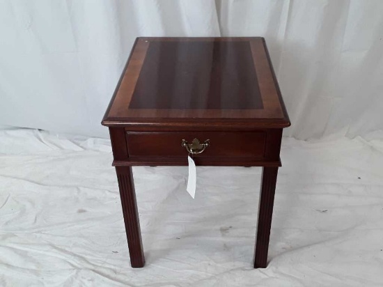 End Table w/1 Drawer Brass Colored Hardware