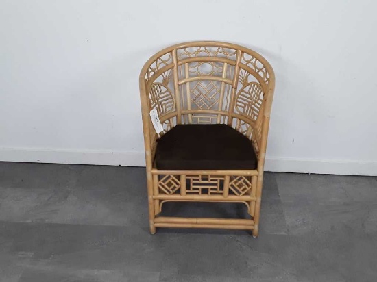 LIGHT COLORED RATTAN CHAIR