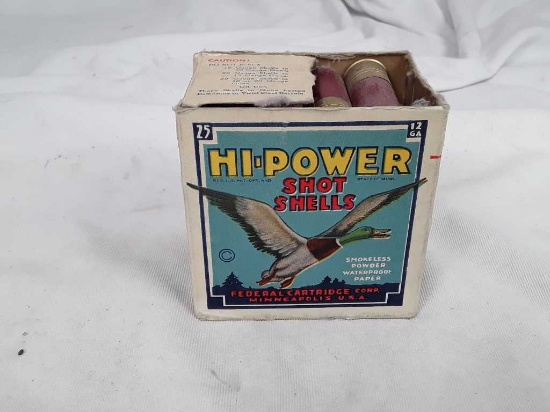 1 BOX OF 12 GAUGE HI-POWER SHOT SHELLS