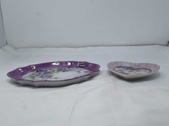 HAND PAINTED FLORAL PLATES