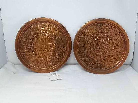 2 COPPER SERVING TRAYS