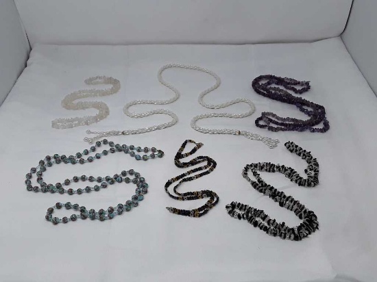 Beaded Necklace Strands Qty6