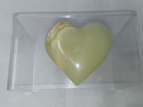 Seafoam Green & White Heart Shaped Stone