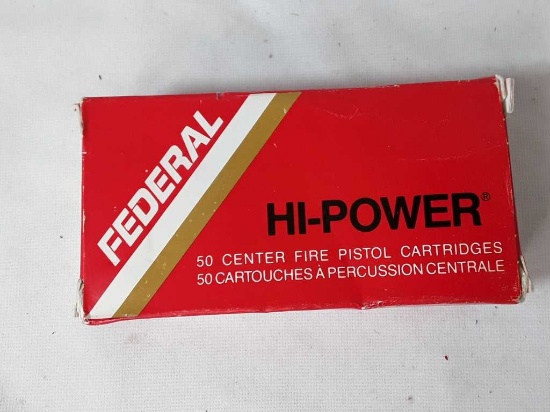 1 BOX OF FEDERAL 9MM LUGER AMMO