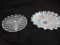 2 CANDY SERVING DISHES, 1-CARNIVAL, 1-CUT GLASS