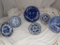 Set of 6 Vintage Blue and White Collector Plates.
