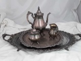WALLACE SILVER PLATED 5 PC TEA SET