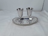 SILVER PLATE De Uberti Wine Goblets & OVAL TRAY