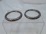 Mexico Silver Bangle Bracelet Pair  35g(1.2oz)