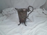 SILVER PLATE LION FOOTED WATER PITCHER
