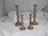 4 BRASS CANDLE STICKS 2@12.75