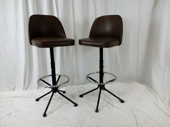 PAIR OF 30" LOW BACK BAR STOOLS