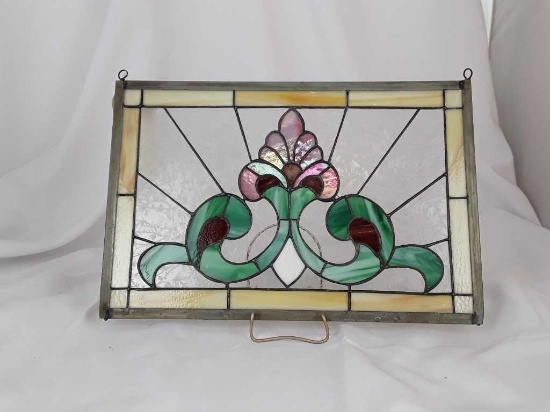 Hanging Leaded Stained Glass Panel