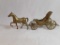 BRASS HORSE AND CARRIAGE FIGURINE