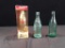 1996 ATLANTA COKE BOTTLE & PIN, 2 VTG COKE BOTTLES