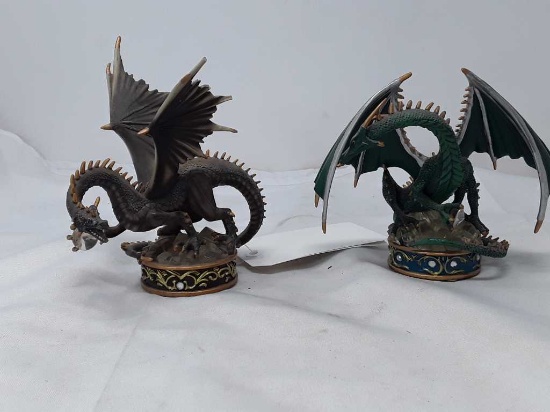 2 TREASURE DRAGONS NUMBERED BOTH HOLDING A "JEWEL"