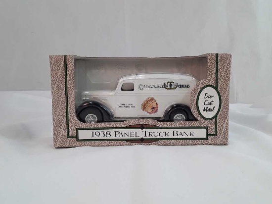 1938 PANEL TRUCK BANK DIE CAST QUAKER CEREALS