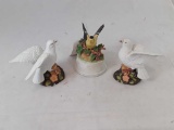 3 CERAMIC BIRD FIGURINES