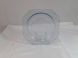 FEDERAL GLASS LIGHT BLUE SQUARE DINNER PLATE