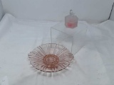 VINTAGE PINK SERVING DISH & SMALL TRINKET BOX