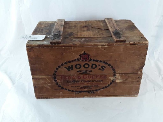 VTG WOODS TEAS & COFFEE WOODEN CRATE