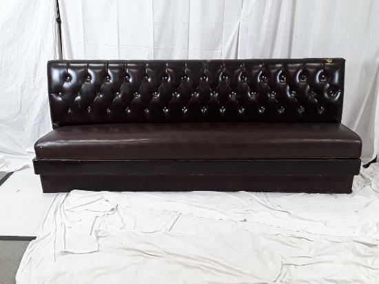 Brown Leather Bar Bench