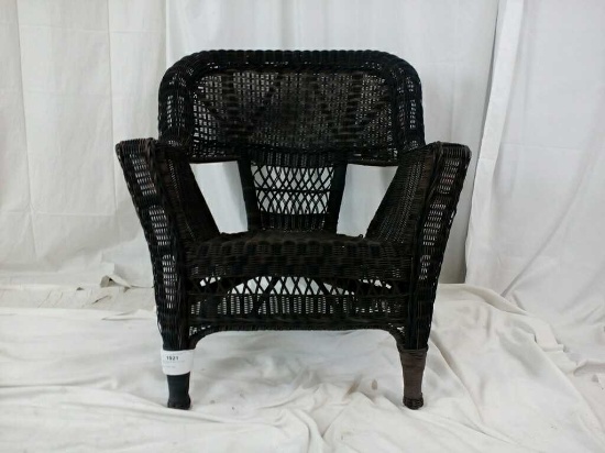Black Wicker Outdoor Arm Chair