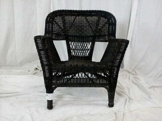 Black Wicker Outdoor Arm Chair