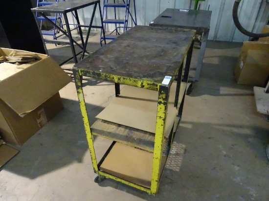 METAL ROLLING TABLE 2 SHELVES