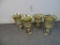 4 DECORATIVE SILVER GLASS VASE  W/ METALLIC FLEKS