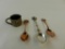 3 COLLECTOR SPOONS & STAINLESS MINIATURE MUG