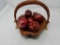 WOODEN  COLLAPSABLE BASKET W/ APPLES