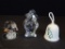 2 GLASS FIGURINES / AND BELL