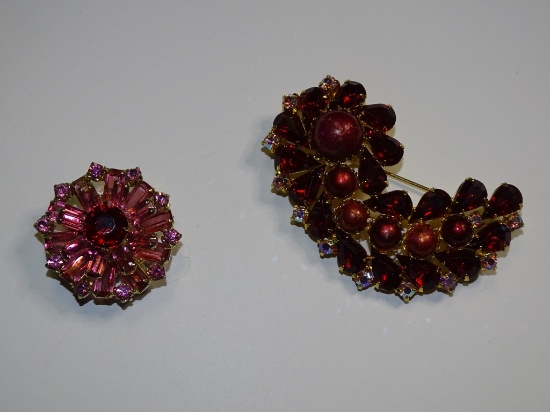Vintage Pins:Red & Pink Gemstones