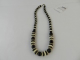 VINTAGE BLACK & WHITE BEADED NECKLACE 24