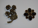 Vintage Pins: Brasstone & Dark Gem Pins