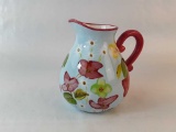 CERAMIC PITCHER W/ FLORAL DESIGN