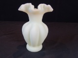 Fenton Style Fluted Vase
