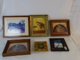 6 AFRICAN THEMED ART/FRAMES