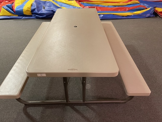 Lifetime Brand Plastic Folding Picnic Table.