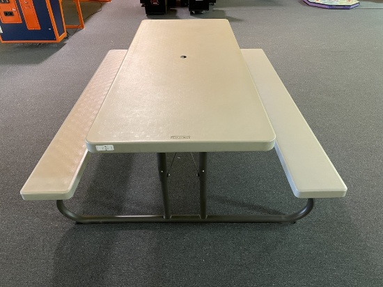 Lifetime Brand Plastic Folding Picnic Table.