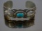 Silver Navajo Turq Bangle Bracelet, 36g(1.3oz)