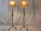 PAIR OF WROUGHT IRON LAMPS W/SHADES