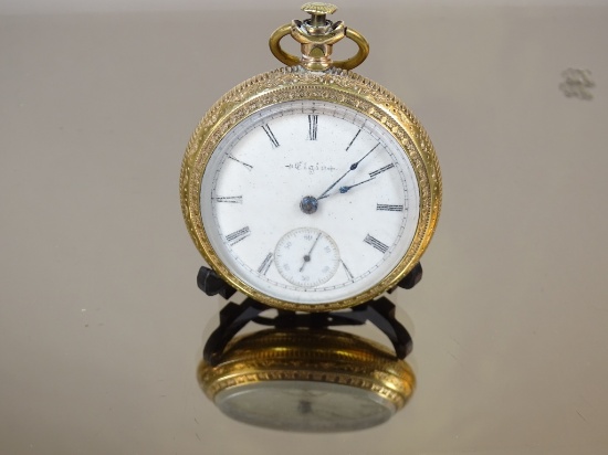 Elgin Pocket Watch Goldtone, 2-1/8" Diameter